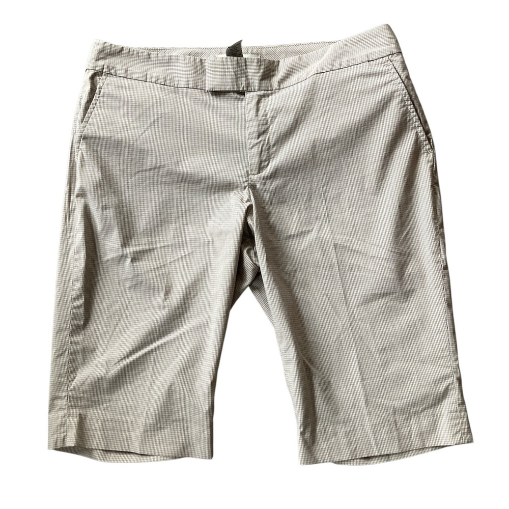 Banana Republic Long Dress Shorts Tan Plaid Size:8 NWT